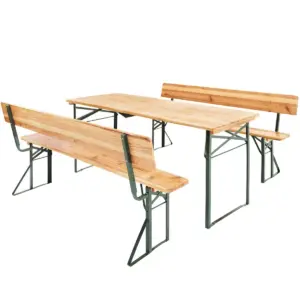 Festzeltgarnitur 70cm Tischbreite mit Rückenlehne